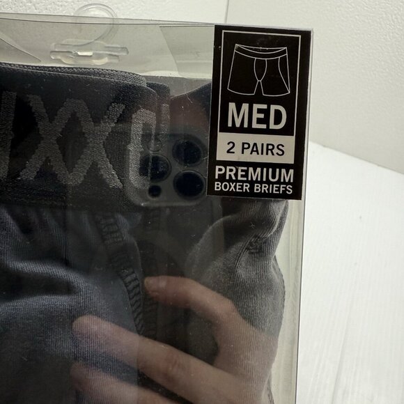 Dixxon Boxer Briefs Men's 2 Pack Medium Black Gray Underwear Premium Stretch NWT - Picture 2 of 4